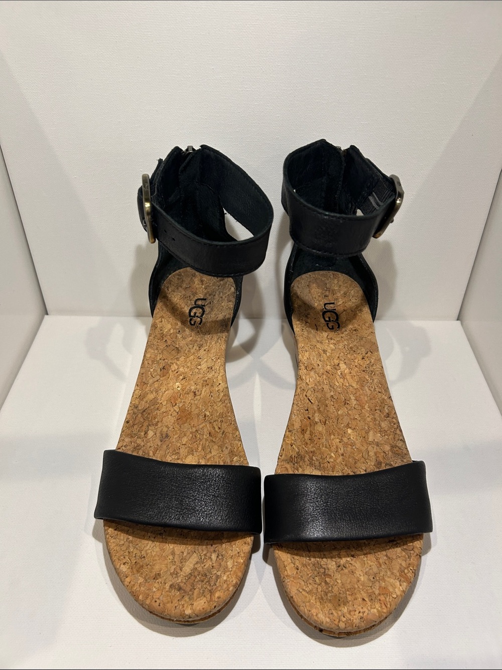 UGG Zoe Wedge Ankle-Strap Sandals 6.5
